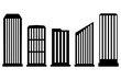 Urban tall building icon set