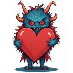 Wall Mural - valentine monster