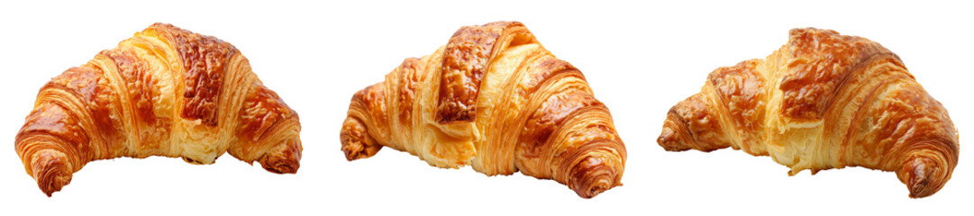 Wall Mural - Croissant isolated on transparent background. png collection