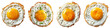 Isolated Fried Egg Top View on transparent Background, PNG Collection
