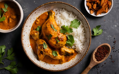 Wall Mural - Capture the essence of Chicken Curry in a mouthwatering food photography shot