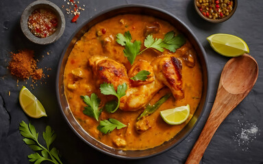 Wall Mural - Capture the essence of Chicken Curry in a mouthwatering food photography shot