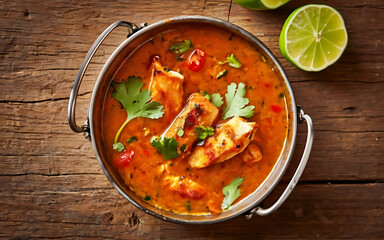 Wall Mural - Capture the essence of Fish Curry in a mouthwatering food photography shot