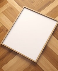 Canvas Print - Blank wooden frame on the floor