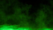 Abstract green smoke misty fog on isolated black background. Texture overlays. Paranormal mystic smoke, clouds for movie scenes.