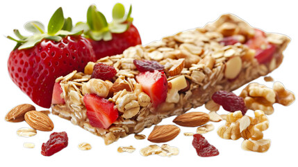 Wall Mural - Delicious Strawberry Oat Nut Bar Snack