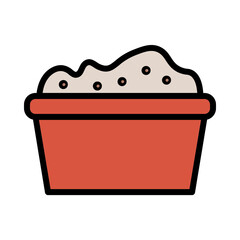 Bucket Can Ice Filled Outline Icon