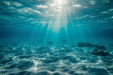 Canvas Print - Ocean rays under the water sea view