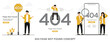 Flat vector error 404 page not found banner concept illustration