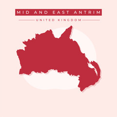 Wall Mural - Vector illustration vector of Mid and East Antrim map United Kingdom
