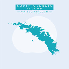  Vector illustration vector of South Georgia map United Kingdom