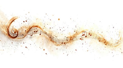 Sticker - song line with music notes background isolated