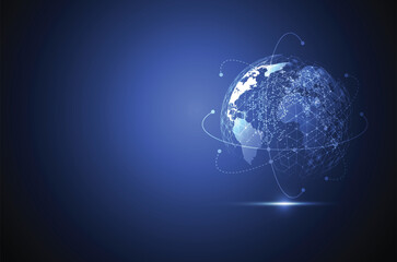 Wall Mural - global network connection. world map point and line composition concept of global business. vector i