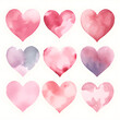 © Oksana_Latysheva - Valentine's day. Set of hand painted watercolor hearts Isolated on white background