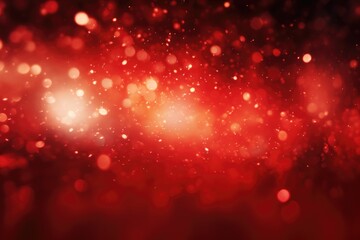 Wall Mural - Abstract bright red glitter lights background. Circle blurred bokeh. Romantic backdrop for Christmas, Valentines day, womens day, holiday or event