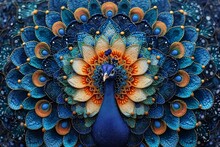 Exquisite Mandalas Merging Intricate Patterns With Animal Motifs Like Elephants, Wolves, Butterflies, And Peacocks, Creating Captivating And Detailed Designs