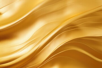 Wall Mural - Shiny smooth golden luxury fabric background. Gold draped silk satin. Backdrop for design card, poster, banner, flyer for award, reward, Christmas, birthday, wedding