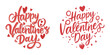 Happy valentine day typography design isolated on white background