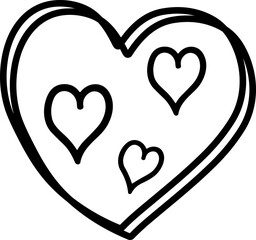 Wall Mural - Hand drawn hearts. Design elements for Valentine's day.