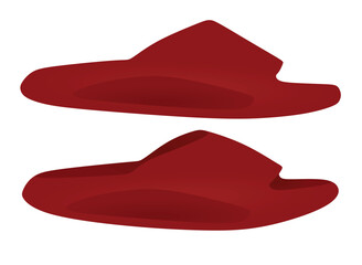 Wall Mural - Red man slippers. vector illustration