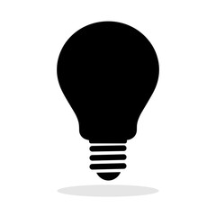 Wall Mural - light bulb icon. black light bulb icon on white background.