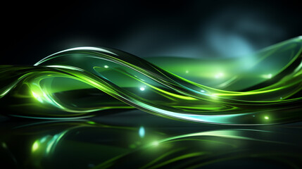 Wall Mural - a green abstract wave background