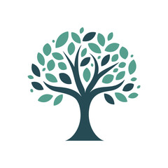 Wall Mural - tree icon. cute tree icon on white background. vector illustration