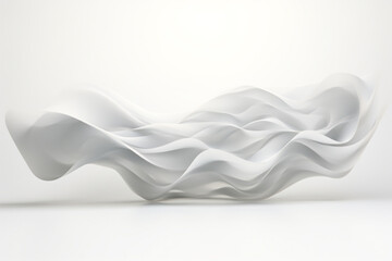 Graphic resources. Surreal and parametric geometric shape bright object on white background with copy space
