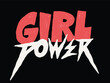 Girl power vector illustration in cute cartoon style. Hand drawn lettering text inscription.