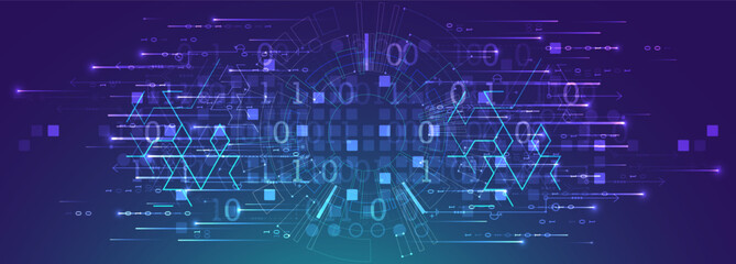 Wall Mural - handmade abstract technology concept. circuit board, high computer color background. vector illustra