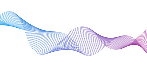 Abstract backdrop with colorful wave gradient lines on white background.Rainbow ribbon wave on white background. Vector illustration.wave design. Vector illustration,	