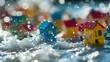 © shooreeq - A huge wave washes away a toy town made of cubes