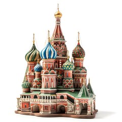 St. Basil's Cathedral in Moscow miniature replica, isolated on white background