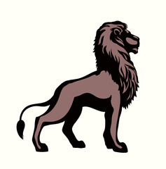 Wall Mural - Vector drawing. Lion look for prey