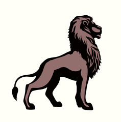 Poster - Vector drawing. Lion look for prey