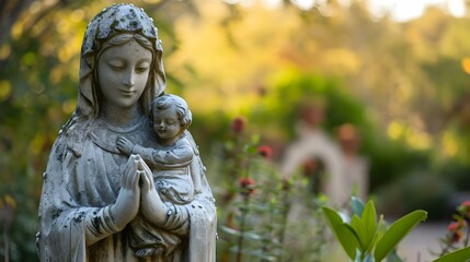 Wall Mural - A statue of mother marry