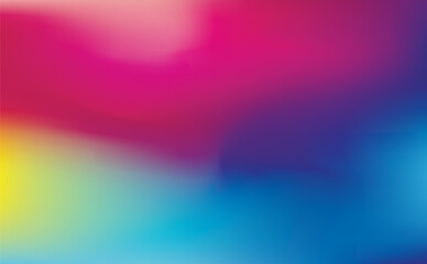 Wall Mural - Abstract gradient background with a combination of blue, yellow, pink, purple and red colors in the form of a wave pattern. Northern Lights. copy space.