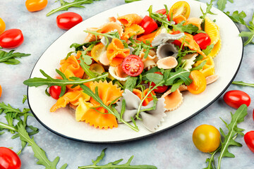 Poster - Pasta salad with vegetables, dieting.