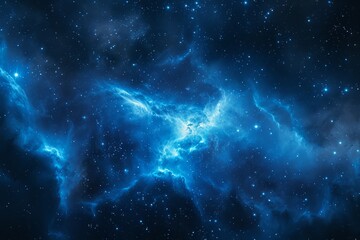 Canvas Print - Blue nebula space background