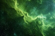 Green Nebula Space Background