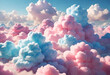 Abstract wallpaper cotton candy clouds-89BRV. Generative AI.	
