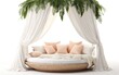 Cascade canopy round bed, Outdoor daybed.