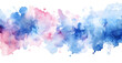 Abstract blue, pink and purple water color splash isolated on white background