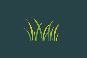 Wall Mural - Elegant and unique grass logo.