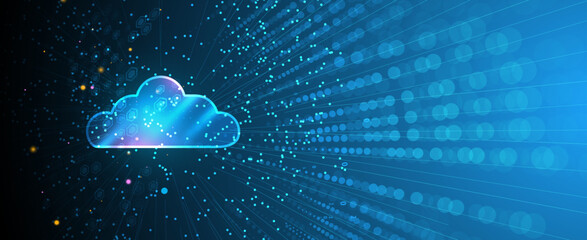 Modern cloud technology. Integrated digital web concept background