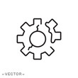© Gilbert-Illustration - gear crack, broken gear, failed part icon, broken mechanism, thin line symbol isolated on white background, editable stroke eps 10 vector illustration