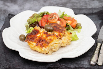 Poster - Typical portuguese dish with cod fish of Bacalhau com Natas