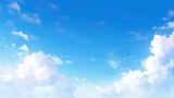 Fototapeta  - 青空と白い雲の背景　Generative AI