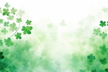 Wall Mural - Clover leaves, setting the tone for St. Patrick's festivities. Copy space with text. Generative AI