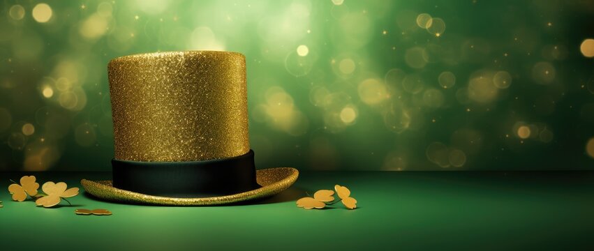 St. Patrick's day green hat of a leprechaun. Generative AI